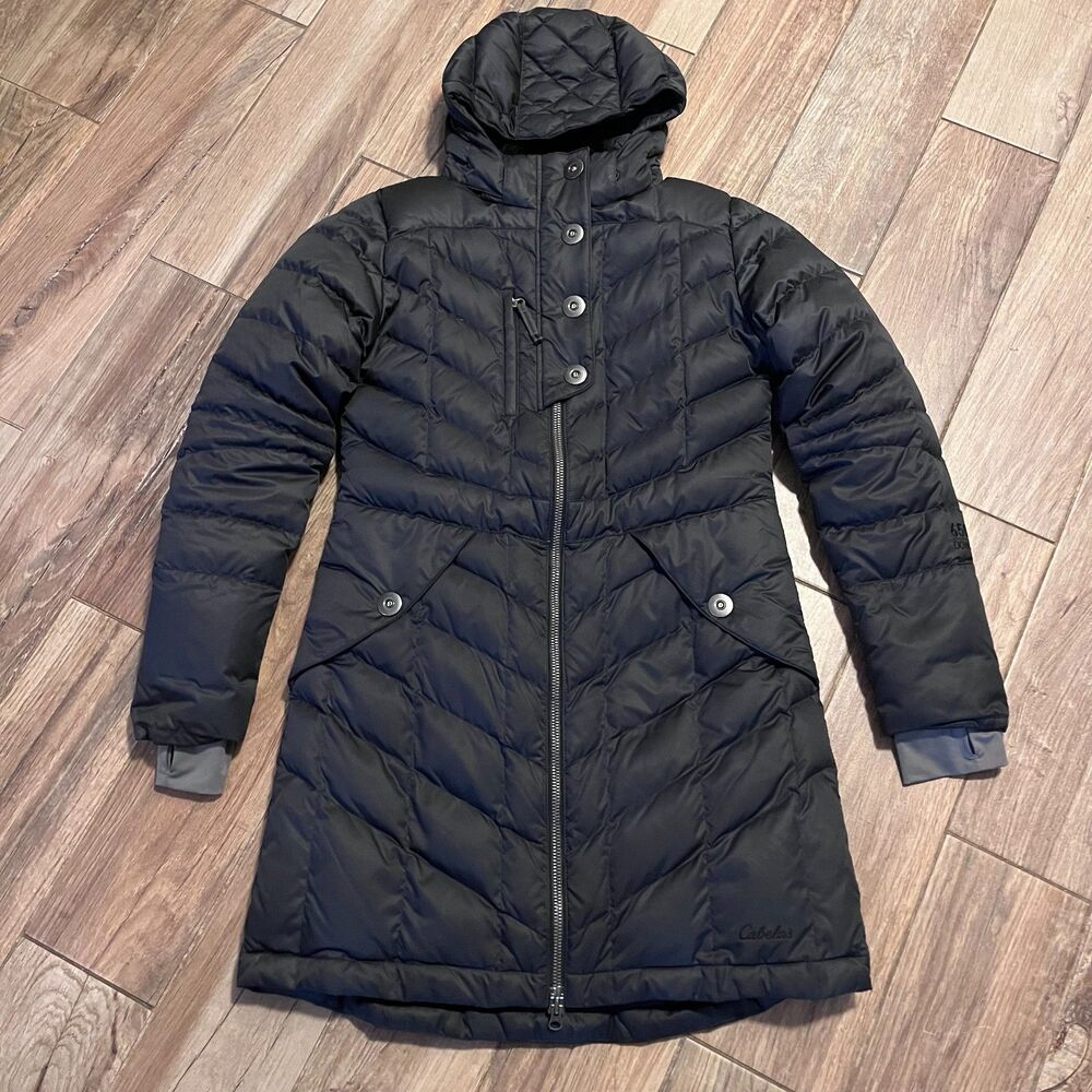 Cabela's Womens Dark Gray Goose Down 650 Jacket Size M EUC